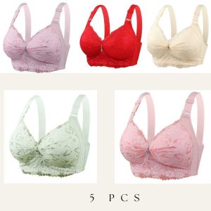 💜5 Pcs China Eye-Catching Round Shape Bra- Onion + Red + Cream + Green + Light Pink Combo💜